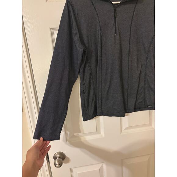 Woolrich black and gray pullover long sleeve top sz large - Picture 3 of 10